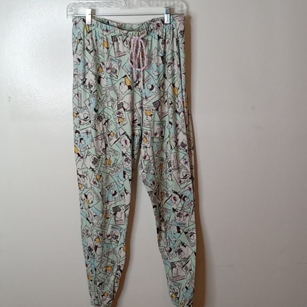 DISNEY WINNIE THE POOH COMIC STRIP WOMENS PAJAMAS JOGGERS SIZE Medium. Atleisure